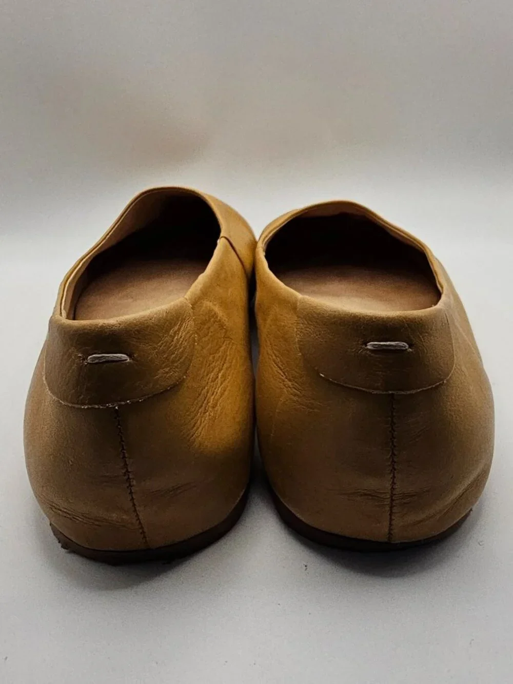 beek Swiftlet Ballet Slipper – Honey Vegetable‑Tanned Leather Flats – Size 8.5